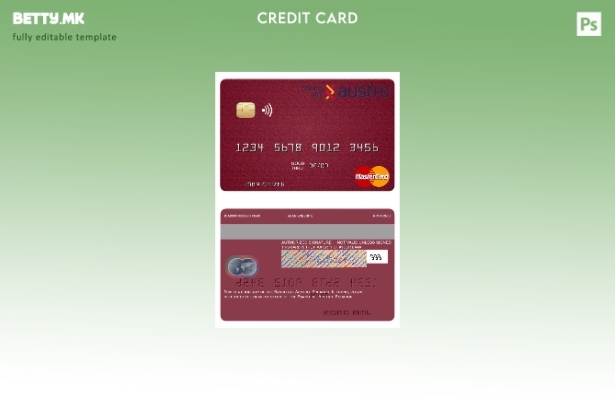 Шаблон за мастер картички во модерен стил Еквадор Банко дел Аустро